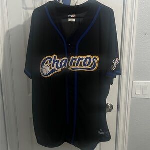 Charros Black and Blue Baseball Jersey